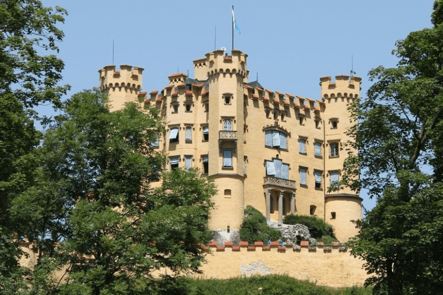 a castle on top of Hohenschwangau Castle