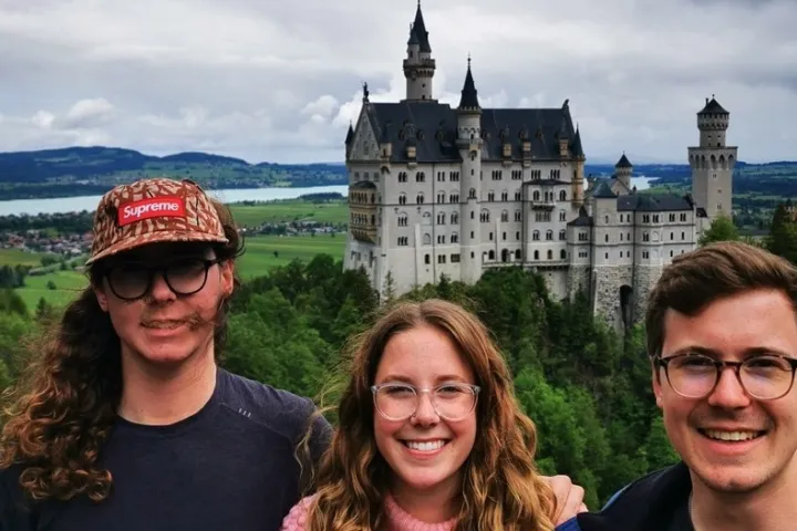 a close up of a man and woman posing for a picture