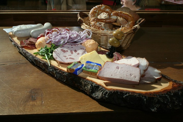 a tray of food on a table